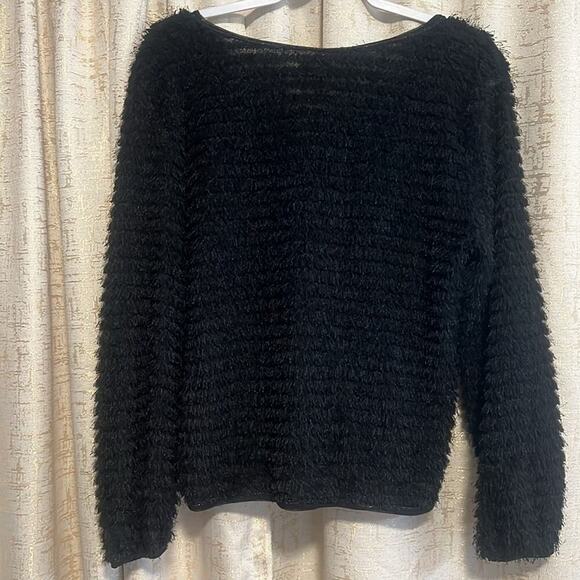 Sophie‎ Max Sweater Cardigan Semi-Sheer Long Sleeve Black Women's Size Large - Picture 2 of 7